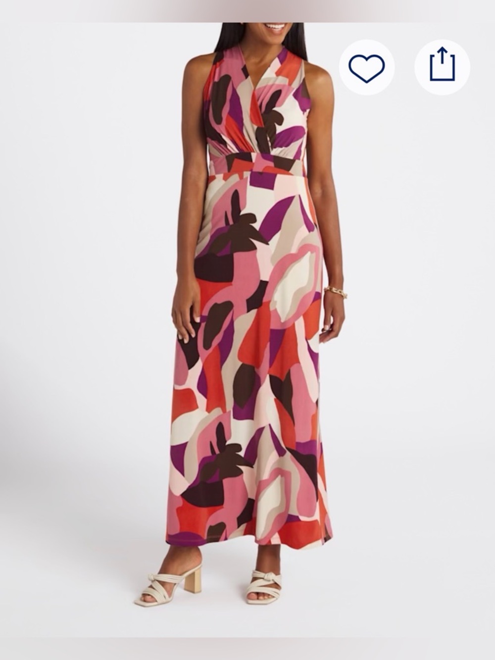 EUC Gilli Abstract Print Maxi Dress in Pink, Red & Purple Size Small